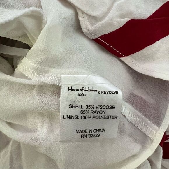House of Harlowe Claudine Top in White & Red Size S - Picture 7 of 8